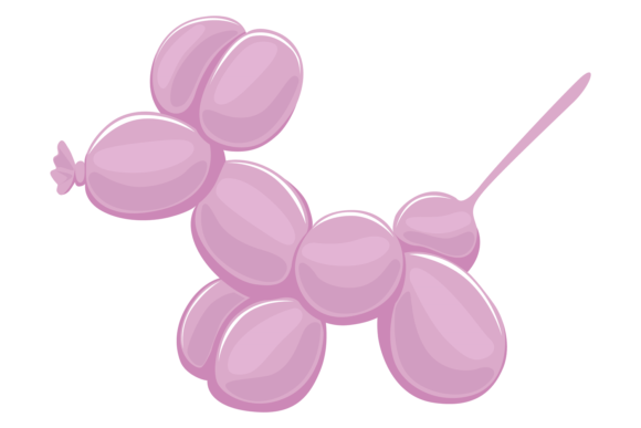 Balloon Animal Toy: A Colorful Cartoon Inflatable Font