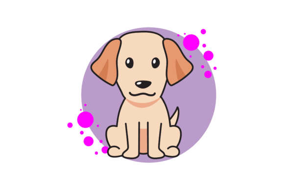 Charming Canine Circles: The Dog Cute Animal Vector Circle Bubbles Set