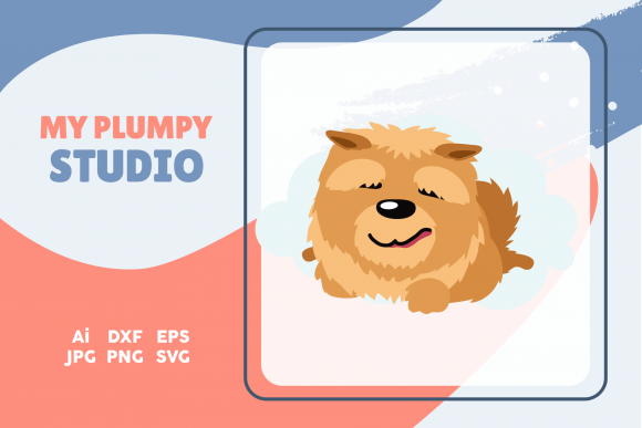 Dog Funny Animal Cloud: A Playful Design Asset