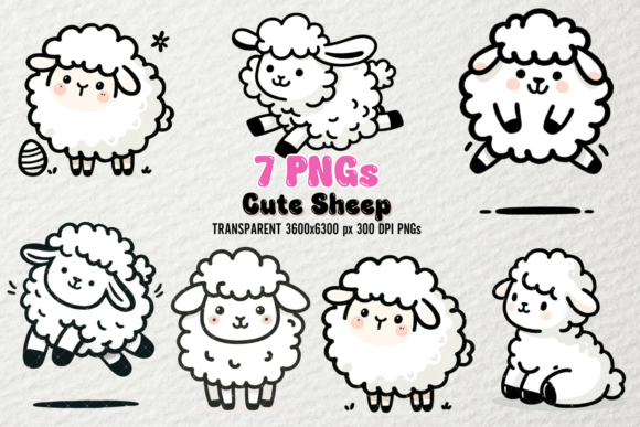 Doodle Sheep: Playful Animal Clipart for Creative Projects