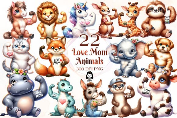 Funny Love Mom Animal Clipart Bundle: Creative Uses & Design Guide