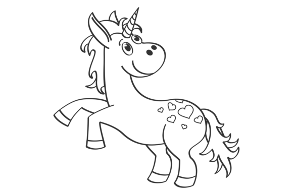 Lovely Unicorn: A Cute Magic Animal Line Drawing for Modern Design