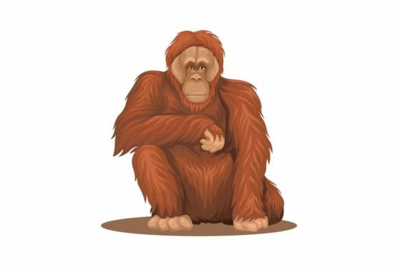 Orangutan Animal Species Cartoon Vector: A Playful Creative Asset