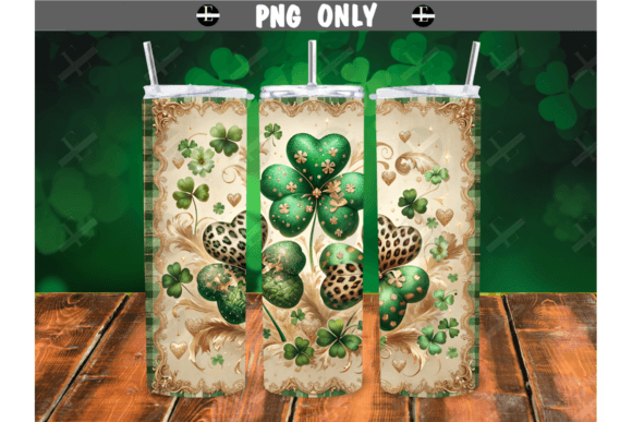 St Patricks Day Animal Print Clovers PNG: A Bold Graphic Choice
