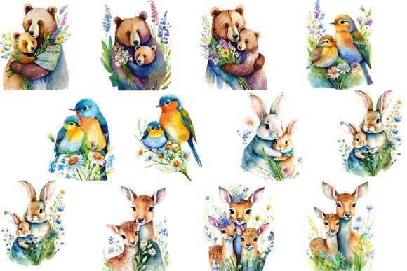 Watercolor Animal Mamas and Babys: A Designer's Delight